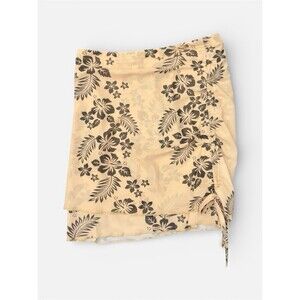 Shein Tan Hawaiian Floral Print Skirt Size S/4 Juniors